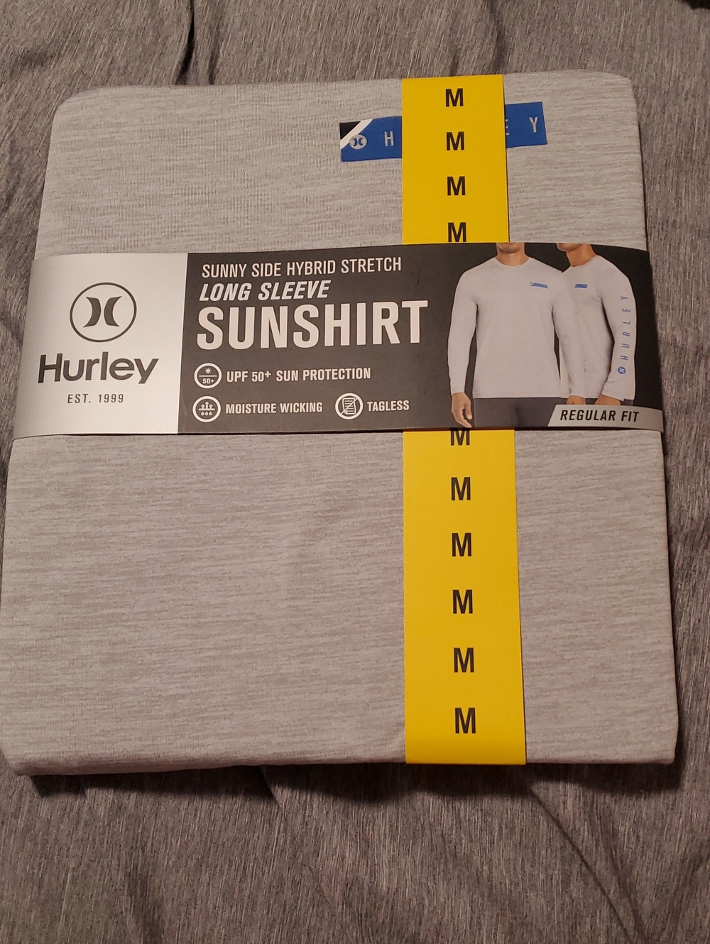 Hurley Men’s Long Sleeve Sunshirt - Heather Gray